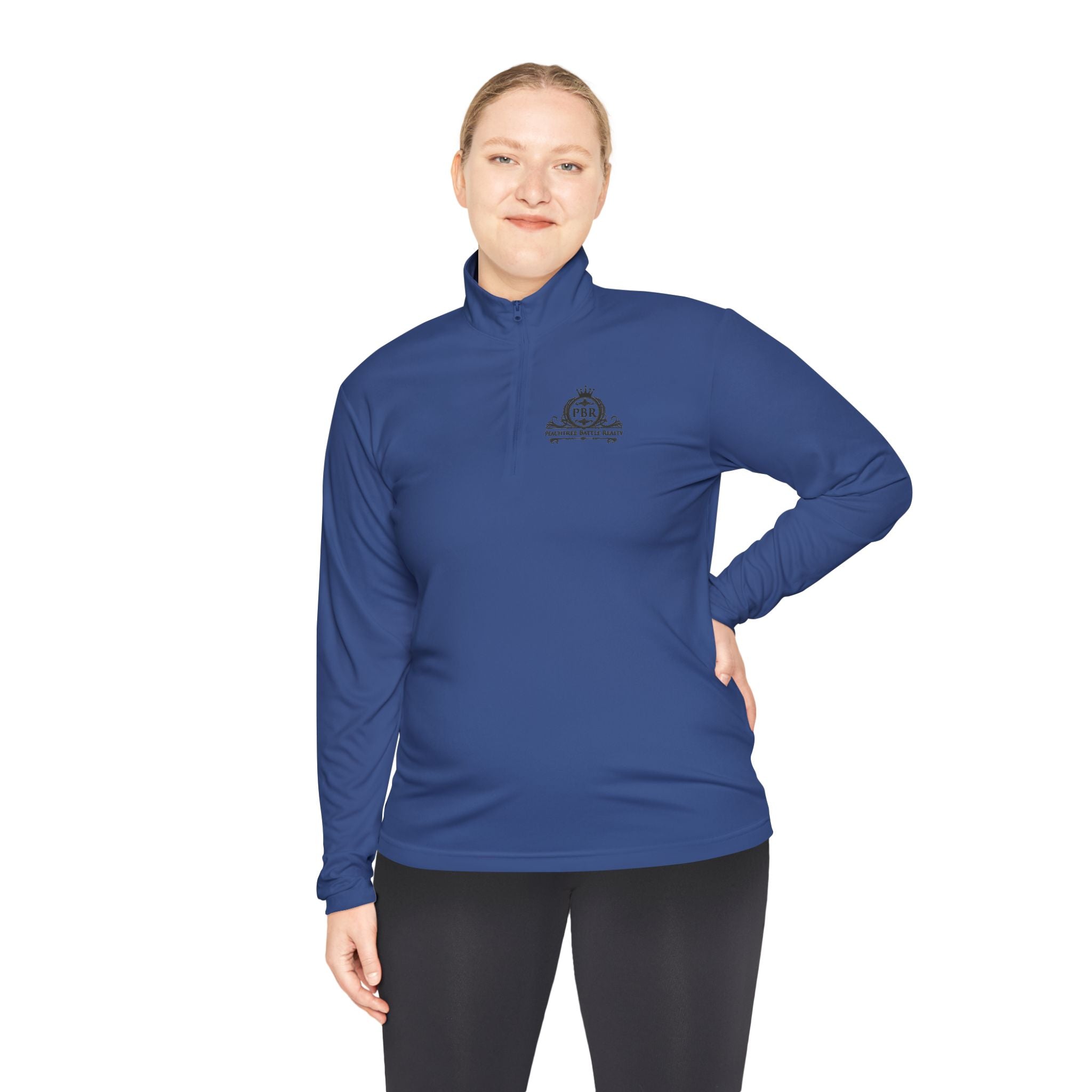 Quarter-Zip Pullover — Vintage Crest Logo Embroidered Chest
