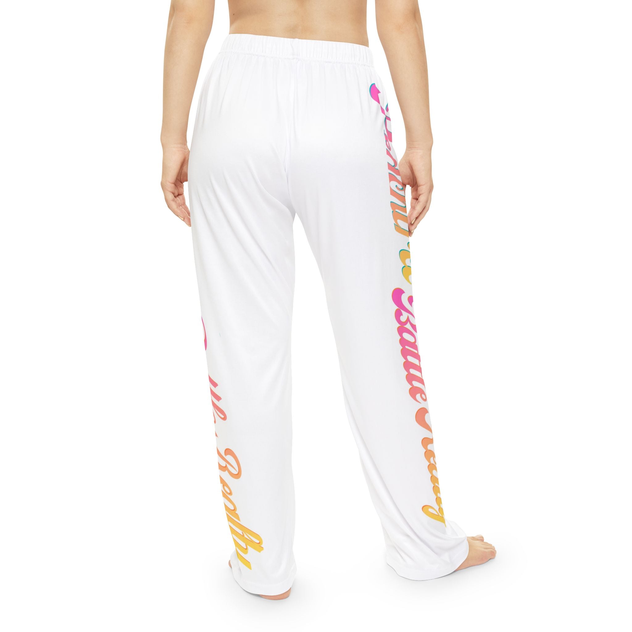 Peachy Vibes Women's Pajama Pants — Pastel Script Lounge Sleepwear