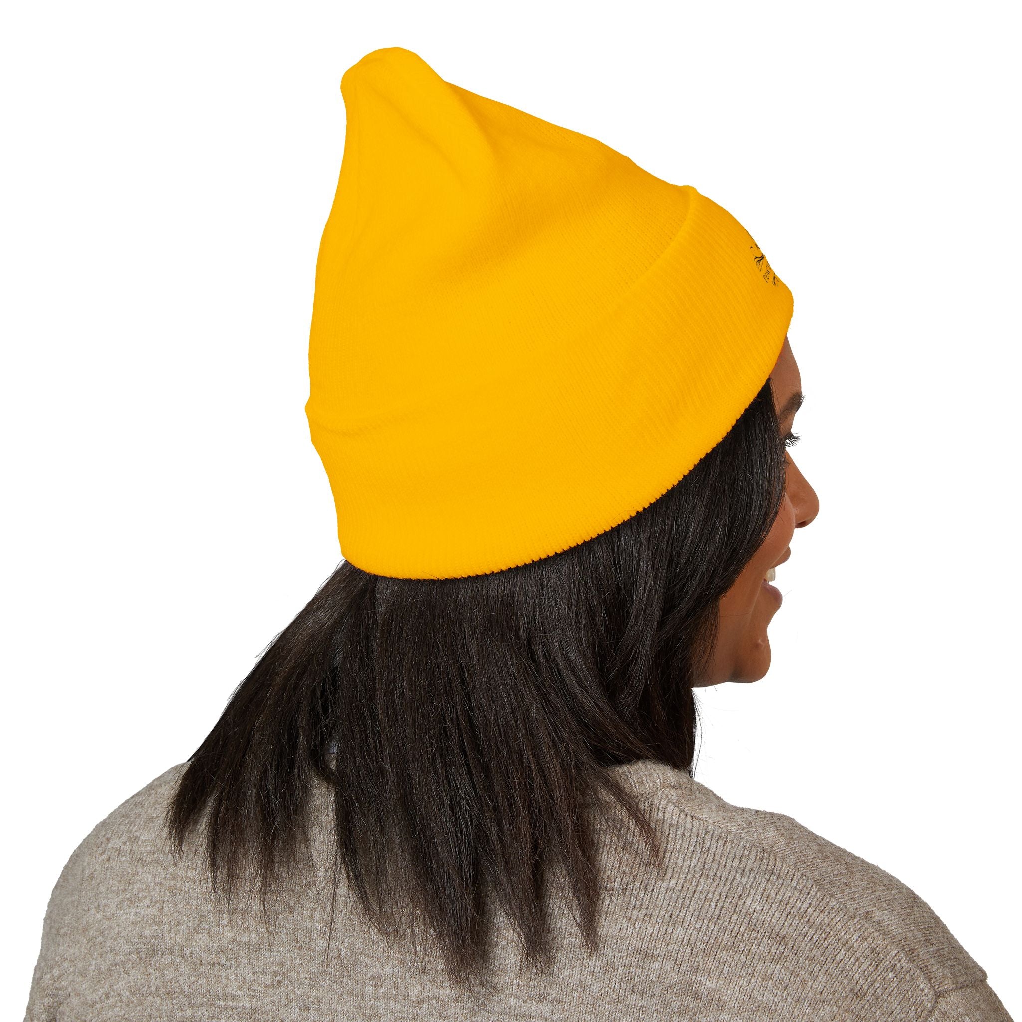 Embroidered Classic Cuffed Beanie — Vintage Crest Logo Knit Hat
