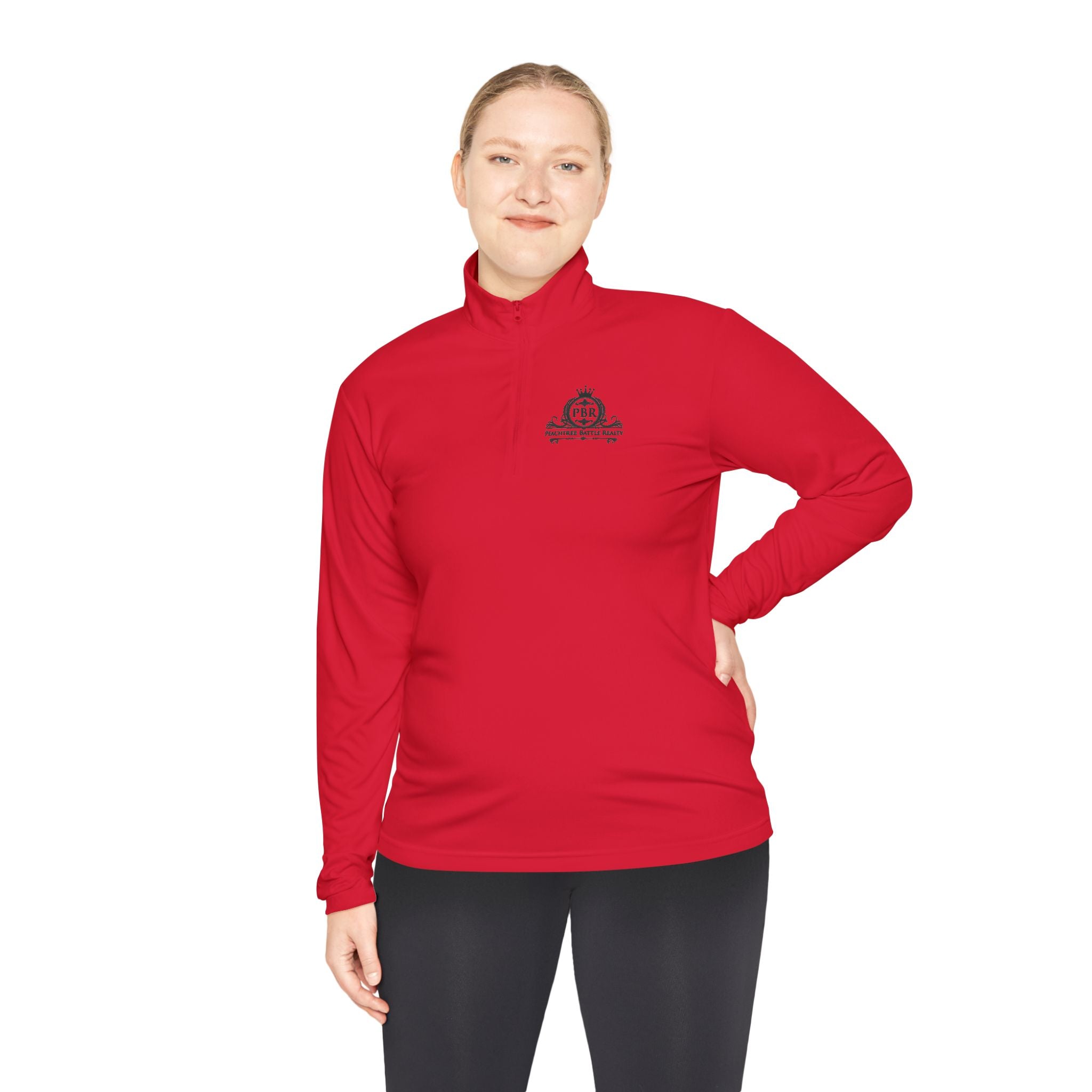 Quarter-Zip Pullover — Vintage Crest Logo Embroidered Chest