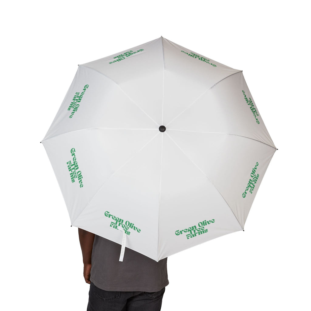Foldable Umbrella — Semi‑Automatic Compact Rain Umbrella with Green Olive Farm Logo