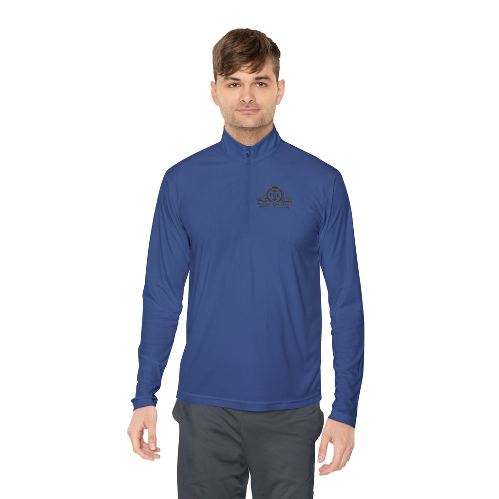 Quarter-Zip Pullover — Vintage Crest Logo Embroidered Chest