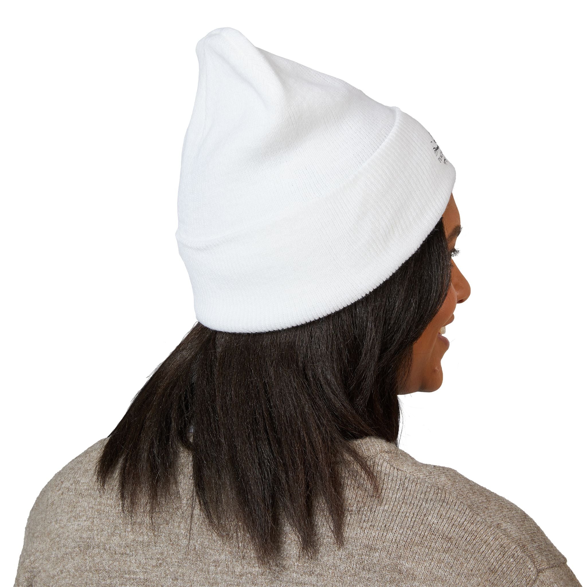 Embroidered Classic Cuffed Beanie — Vintage Crest Logo Knit Hat