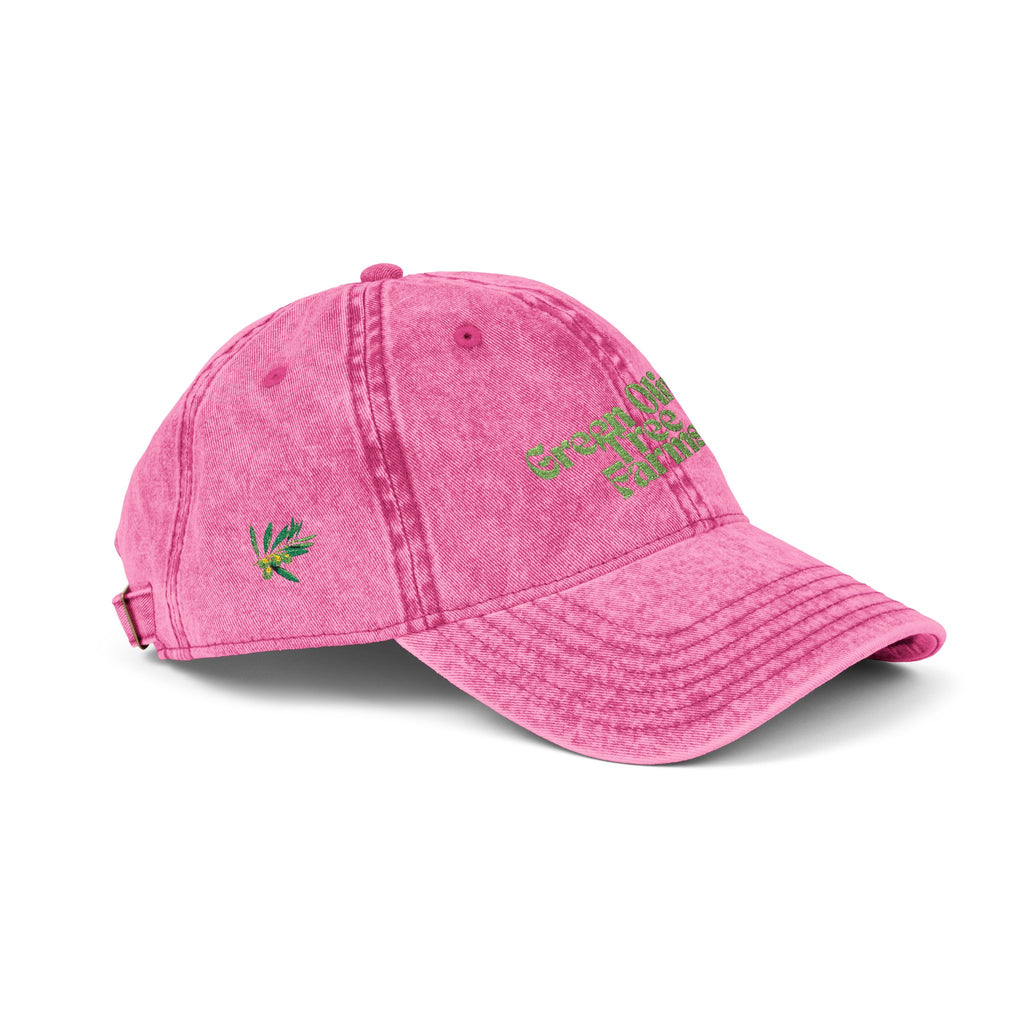 Vintage Embroidered Cap — 'Green Vibes' Distressed Hat