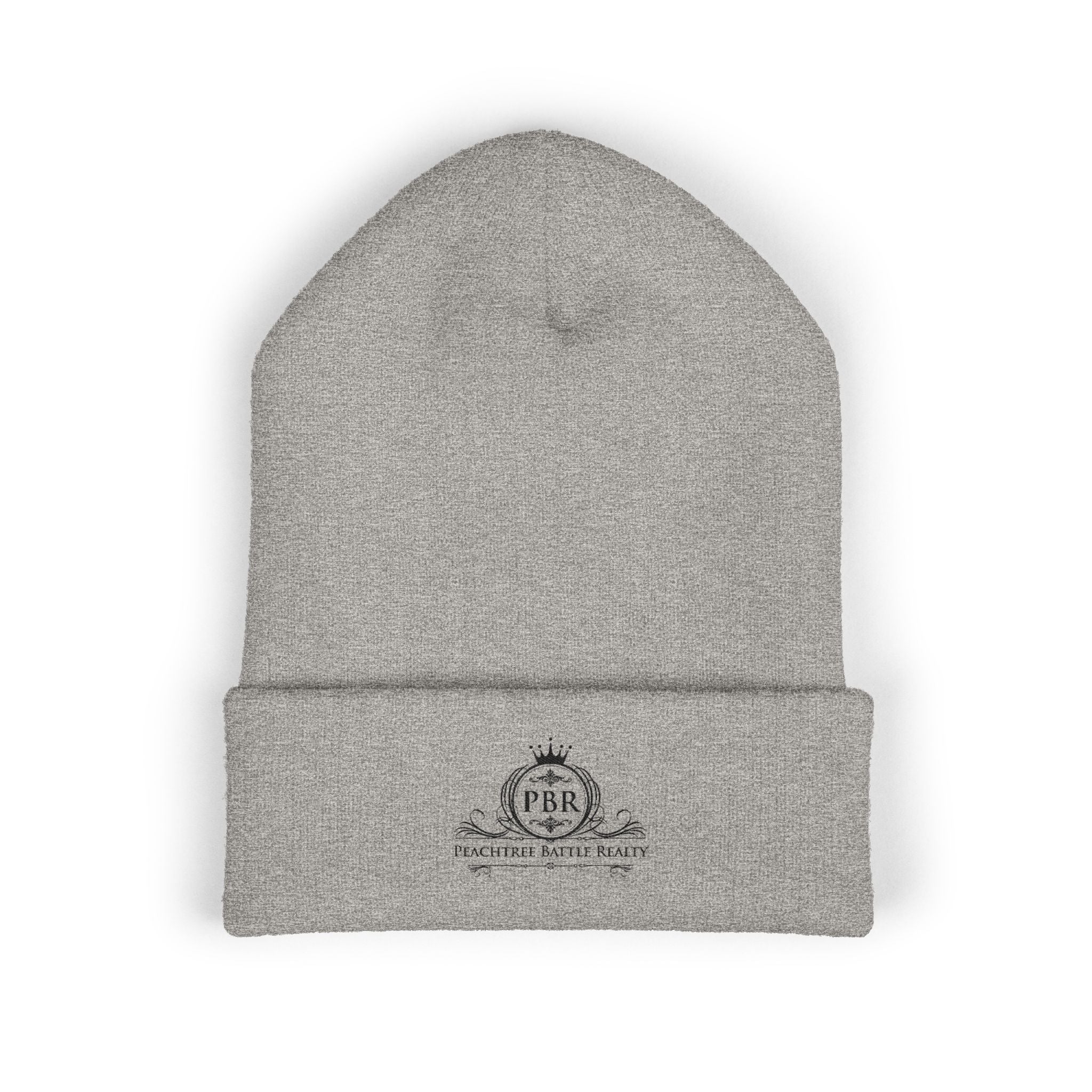 Embroidered Classic Cuffed Beanie — Vintage Crest Logo Knit Hat