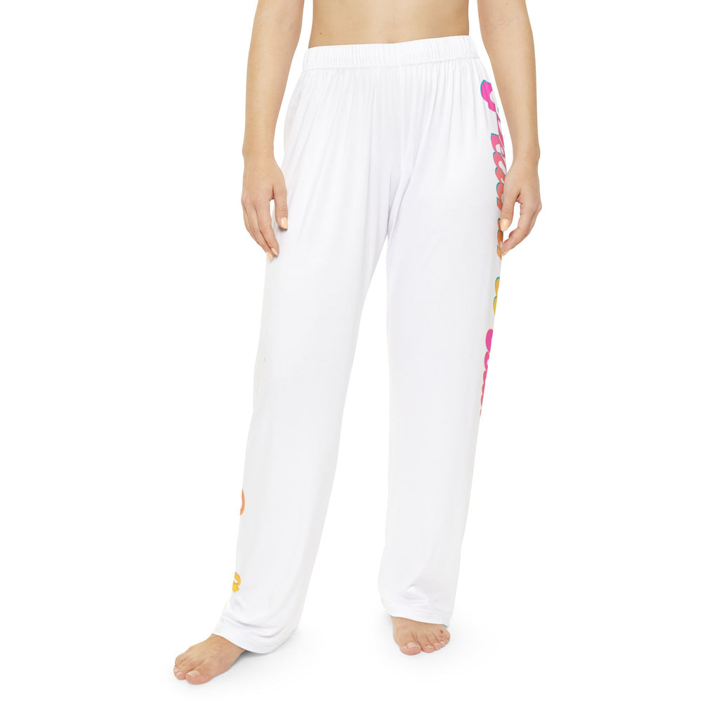 Peachy Vibes Women's Pajama Pants — Pastel Script Lounge Sleepwear
