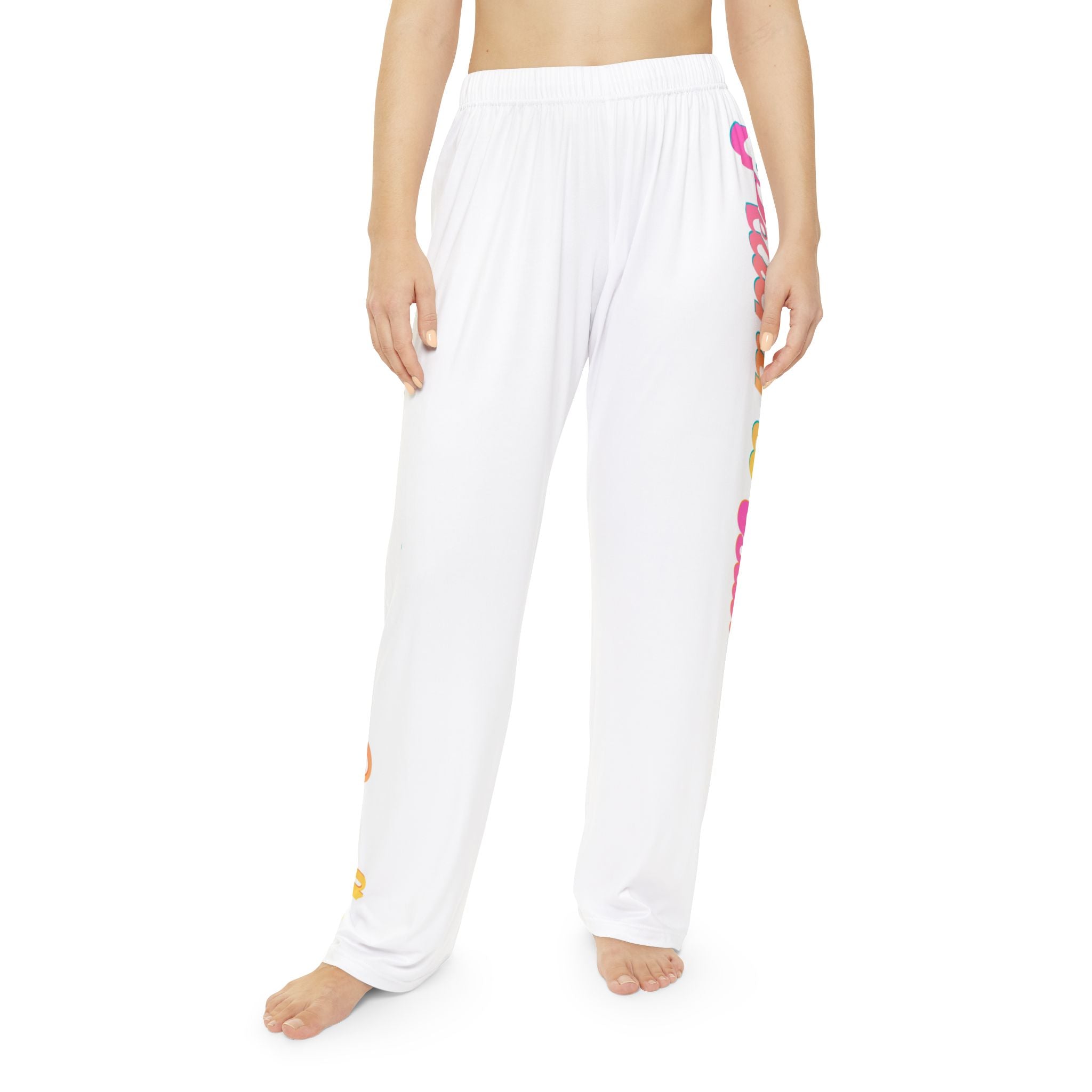 Peachy Vibes Women's Pajama Pants — Pastel Script Lounge Sleepwear
