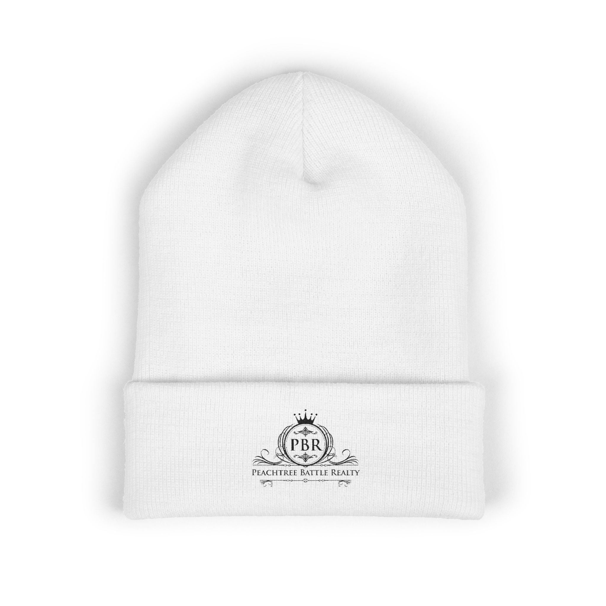 Embroidered Classic Cuffed Beanie — Vintage Crest Logo Knit Hat