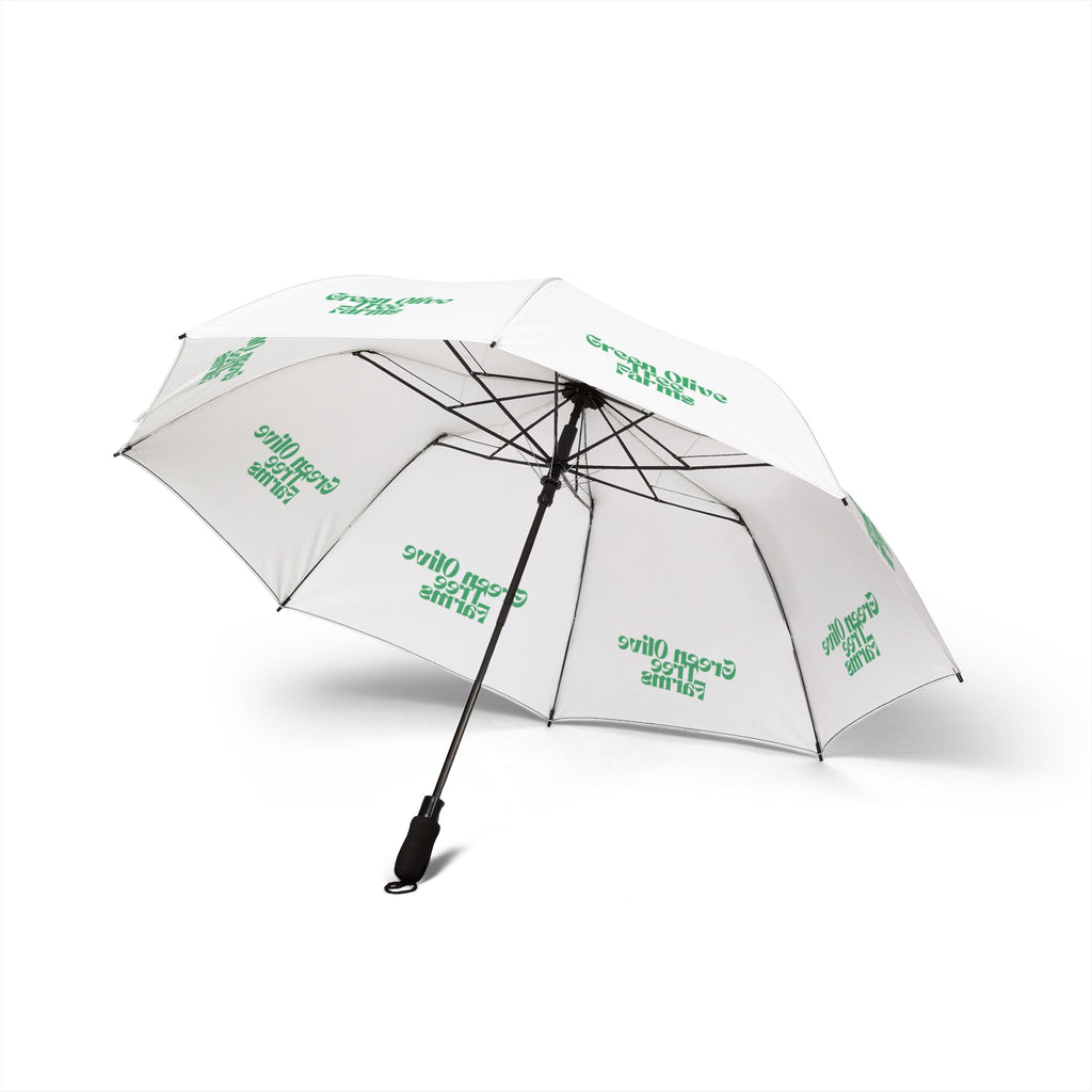 Foldable Umbrella — Semi‑Automatic Compact Rain Umbrella with Green Olive Farm Logo