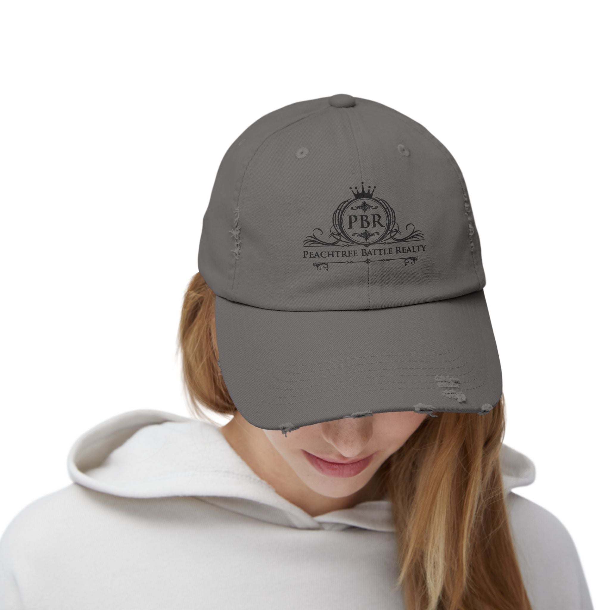 Distressed Baseball Cap — Peachtree Battle Realty (PBR) Logo Patch