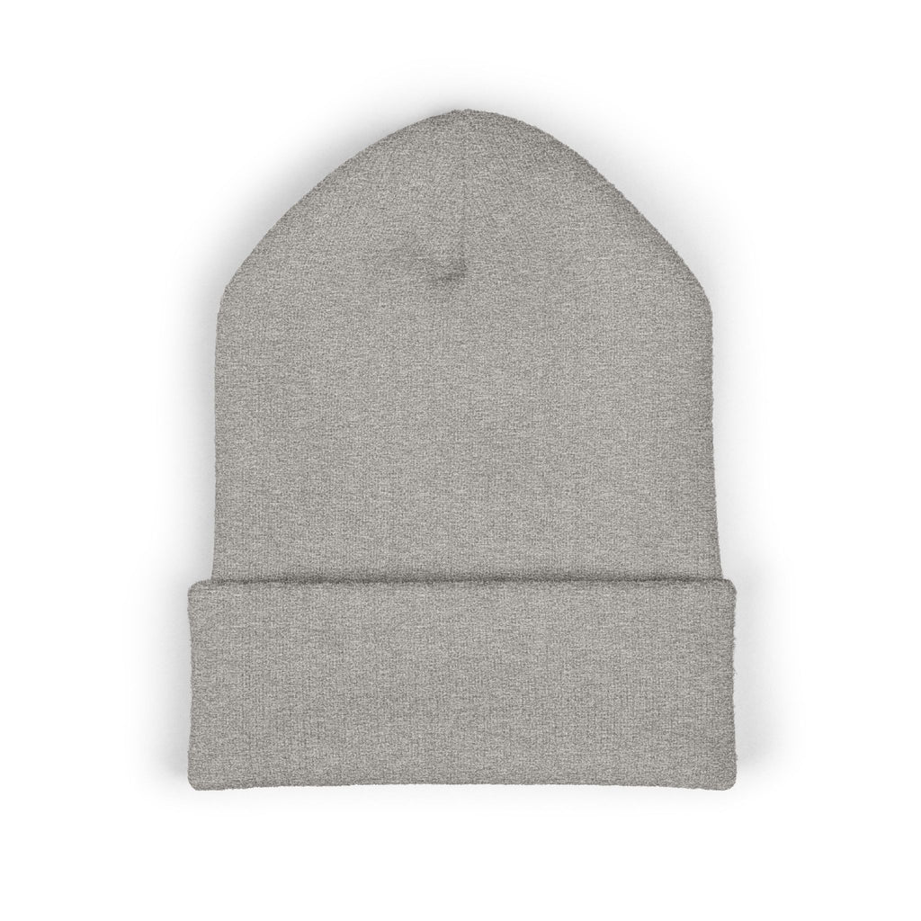 Embroidered Classic Cuffed Beanie — Vintage Crest Logo Knit Hat