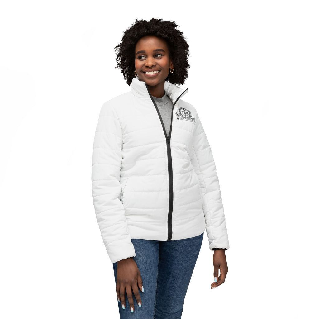Women's Puffer Jacket — Classic Crest Logo Lightweight Quilted Coat