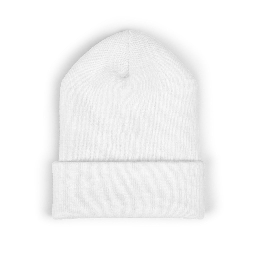 Embroidered Classic Cuffed Beanie — Vintage Crest Logo Knit Hat