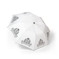 Foldable Semi-Automatic Umbrella — Compact Rain Shield with Classic Crest Logo