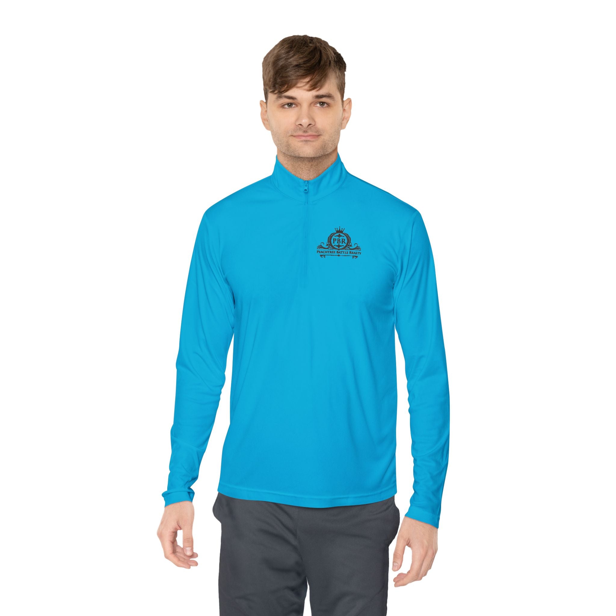 Quarter-Zip Pullover — Vintage Crest Logo Embroidered Chest