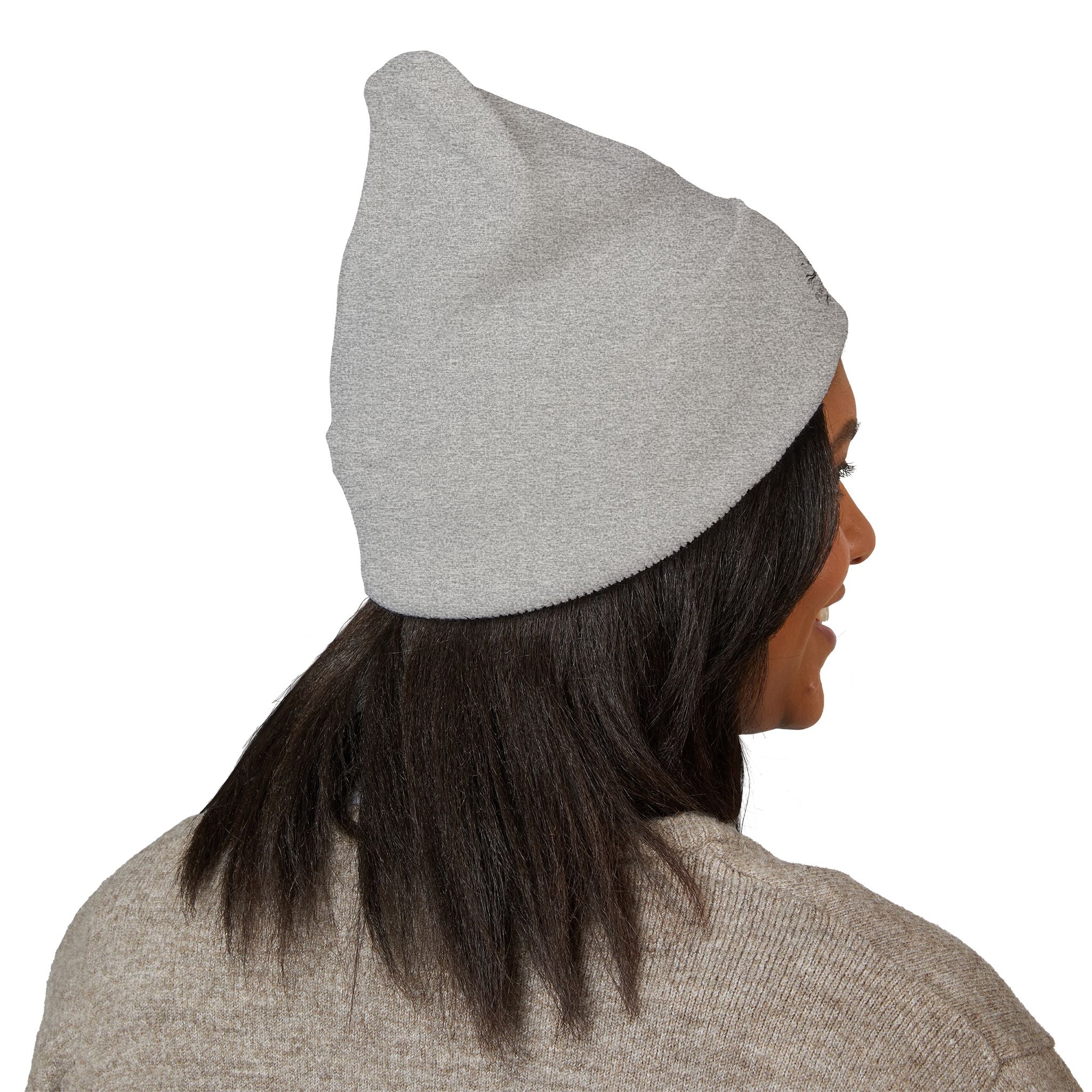 Embroidered Classic Cuffed Beanie — Vintage Crest Logo Knit Hat
