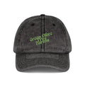 Vintage Embroidered Cap — 'Green Vibes' Distressed Hat