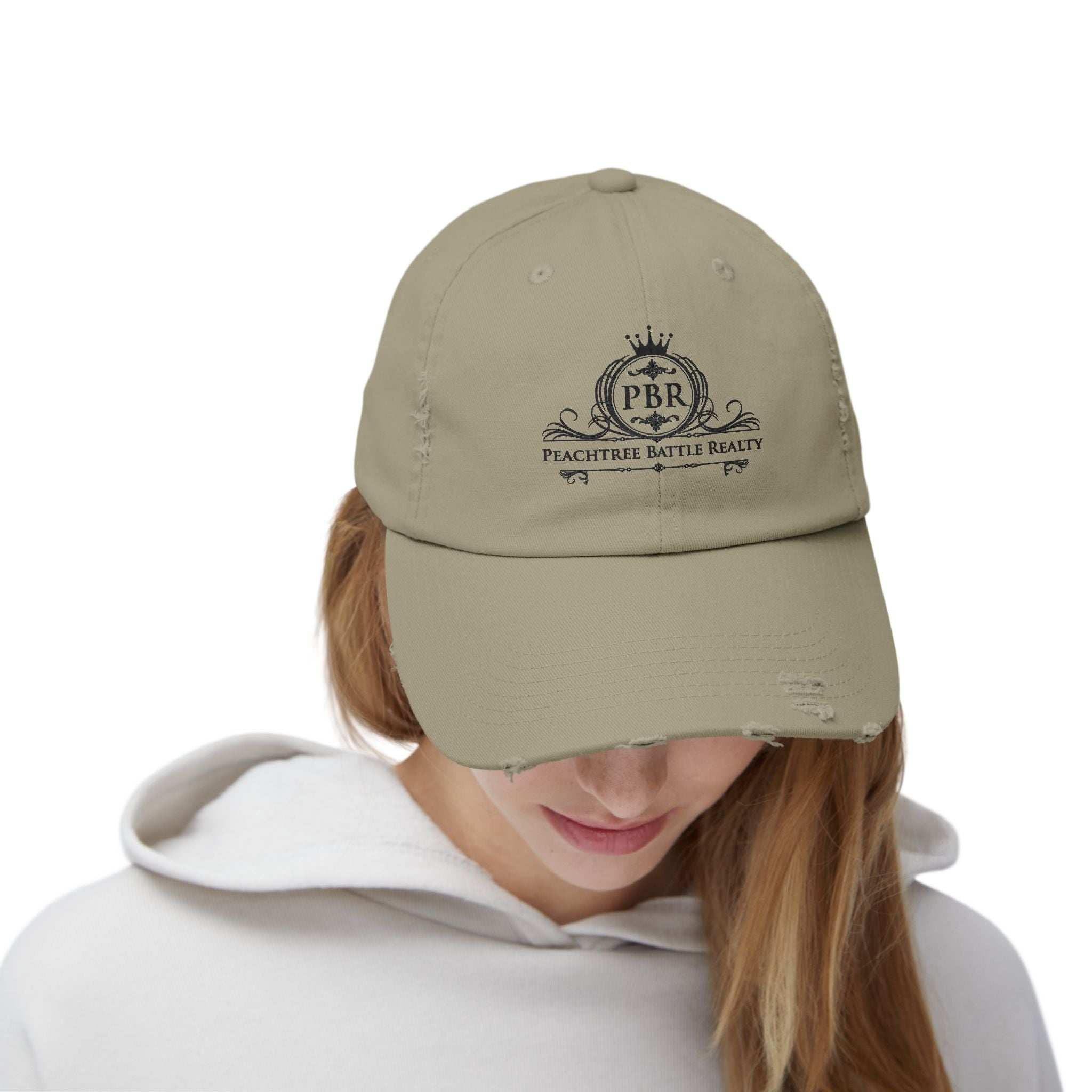 Distressed Baseball Cap — Peachtree Battle Realty (PBR) Logo Patch
