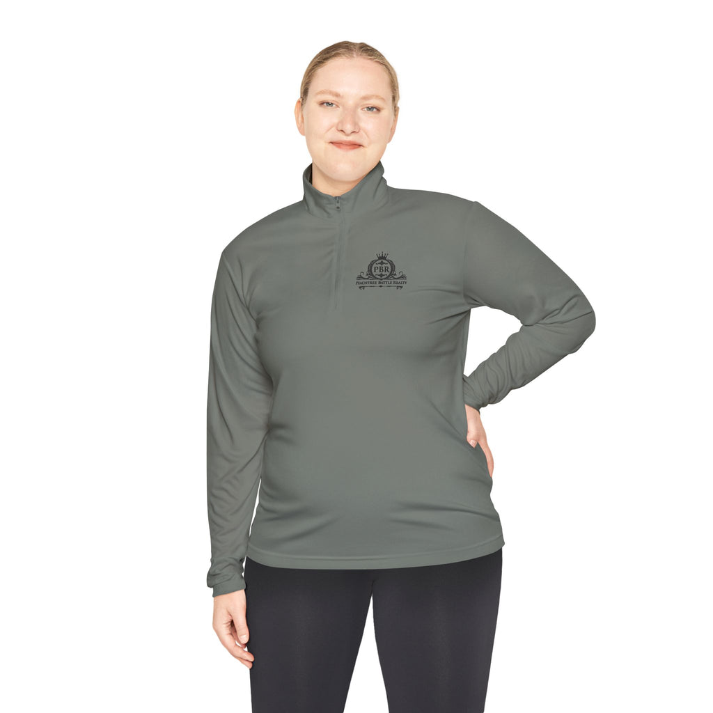 Quarter-Zip Pullover — Vintage Crest Logo Embroidered Chest