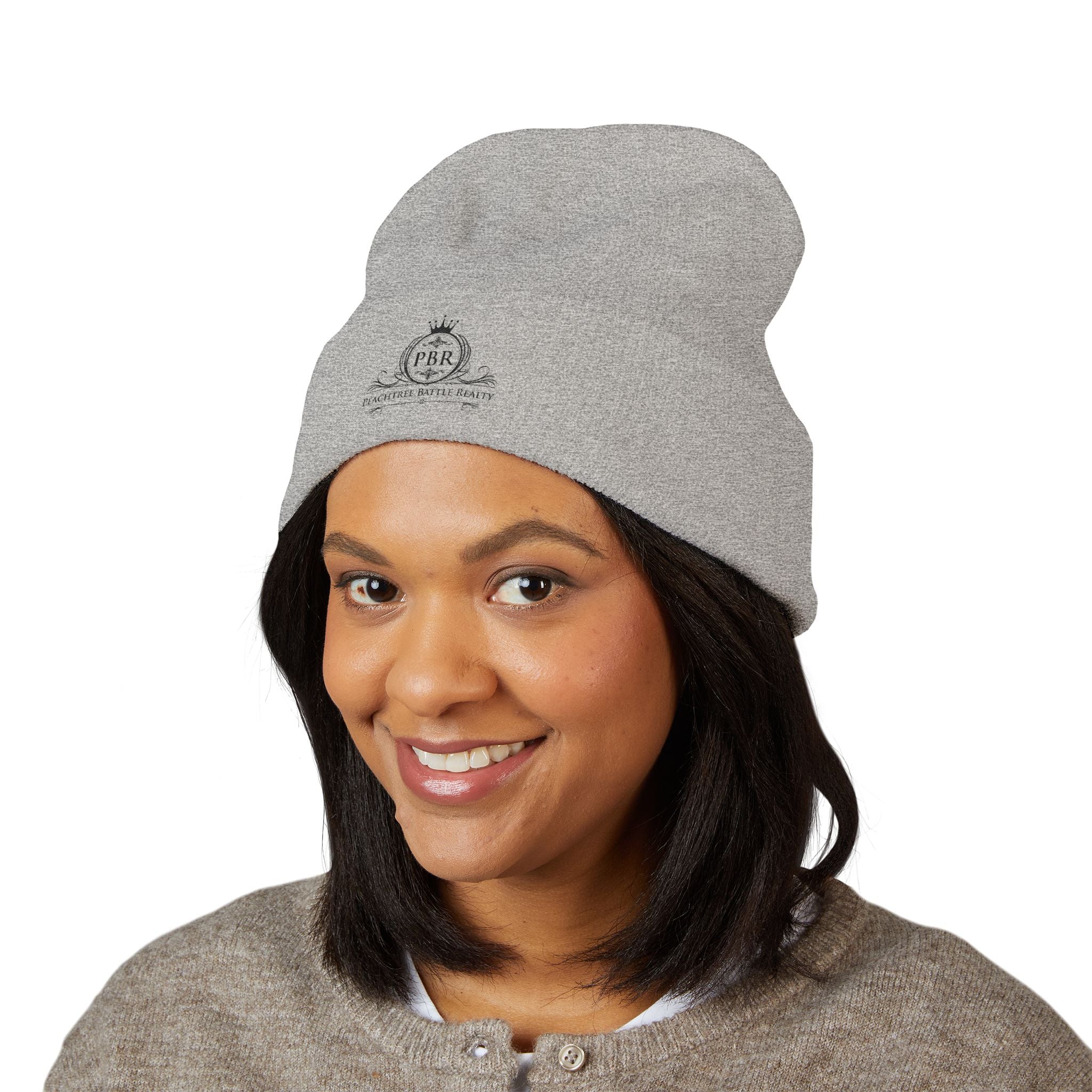 Embroidered Classic Cuffed Beanie — Vintage Crest Logo Knit Hat