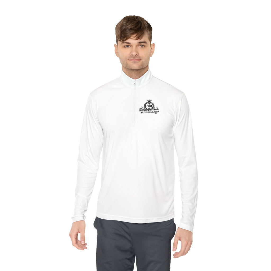 Quarter-Zip Pullover — Vintage Crest Logo Embroidered Chest